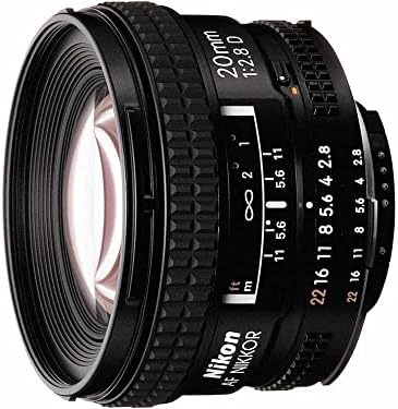 Nikon AF FX NIKKOR 20mm f /2.8 D Фиксиран обектив с автоматично фокусиране за цифрови огледално-рефлексни фотоапарати Nikon