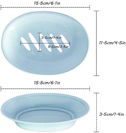 2 Сменяеми Мыльниц Пластмасов Държач за сапун, Контейнер SourceTon Soap Saver Box за Баня (Розово, синьо)