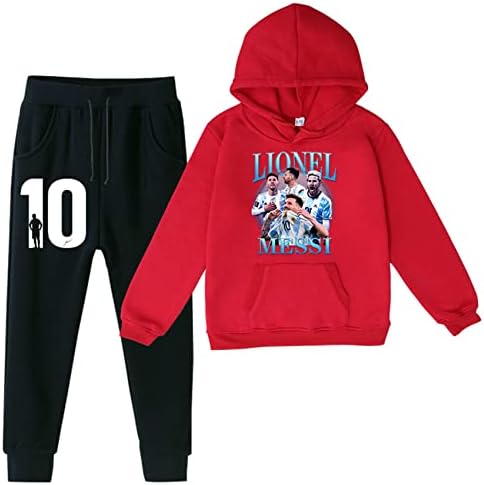 Visaml/ Комплект дрехи с ежедневните толстовками и спортни штанами за момчета, Пуловери и Качулки Messi - Спортен костюм за деца (2-16 години)