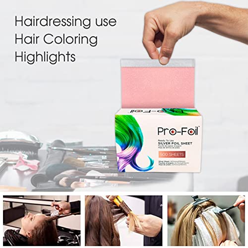 Всплывающая Фолио за мелирования коса Home Just Pink 500 Листа, Предварително Нарязани за Обезцветяване, Боядисване, Изсветляване, Подреждане,