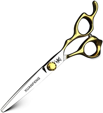 Ножици за коса XUANFENG със Златна дръжка От стомана 9cr18 със Златни Винтове 6-инчов Фризьорски Ножици за Подстригване и Набор от Филировочных