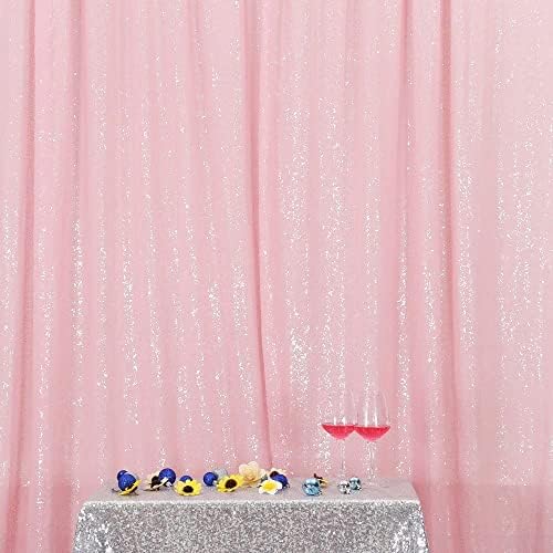 Празничен фон с пайети, сватбена завеса, за специални събития, парти, розово, 20 метра на 10 метра