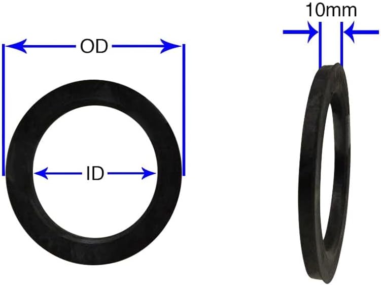 Джанти аксесоари Комплект части от 4-те центрических пръстените на главината с диаметър от 87,10 мм до 60,10 мм, черен поликарбонат (Пръстен