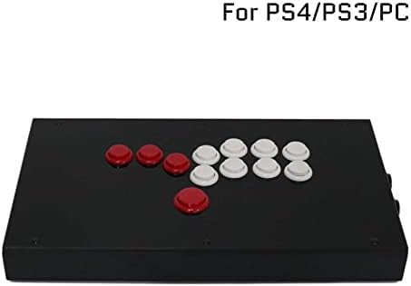 F1-PS Всички бутони Аркада Джойстици Гейм контролер, Подходящ за игралната конзола PS5/PS4/PS3/PC Джойстик (Размер: червено и бяло)