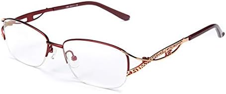 SYTH Дамски Очила с защита От синя Светлина, Блокер на Компютърни Очила За четене, Метални Очила с Половин Рамки, които намаляват Напрежението