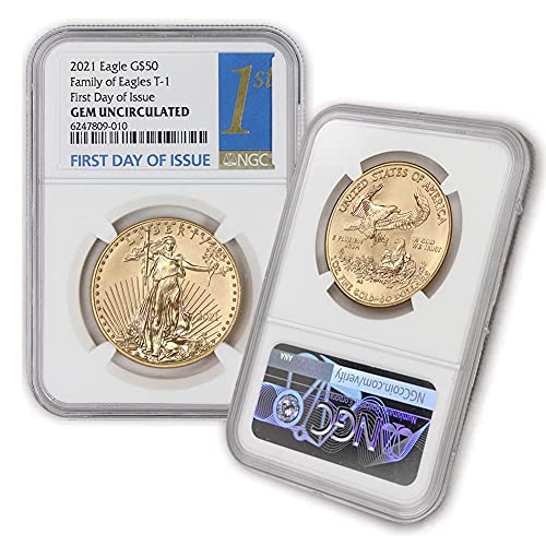 Златна монета Американски Орел тегло 2022 г. с тегло 1 унция, скъпоценен камък, без лечение (Първия ден на издаване - Отчеканен в Уест Пойнт