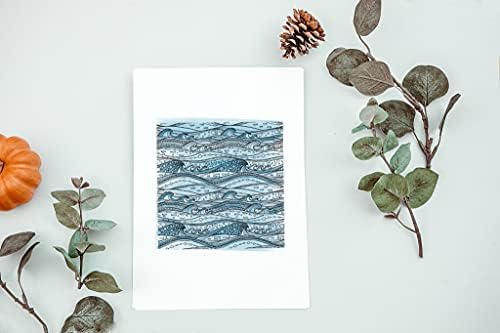 LANGFON Ретро стил Океанските вълни Фон Прозрачни печати за направата на картички, Декорации DIY Scrapbooking, морски вълни Фон