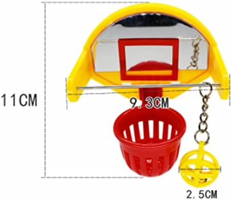 Баскетболно играчка за папагал Kukeyiee с Огледало, играчка за хранене Жевательным Топката, Подвесная тренировочная играчка за