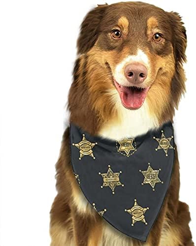Икони на Шерифа Кърпа За Кучета, Кърпи За Кучета Триъгълни Престилки Шал Аксесоари за Малки, Средни и Големи Кучета, Котки,