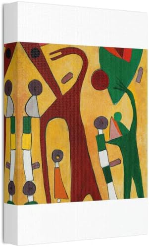 Стенно изкуство - Африкански Абстрактни картини Цветни и Смели Живопис върху Платно Съвременно Изкуство Фонова Живопис Е идеален