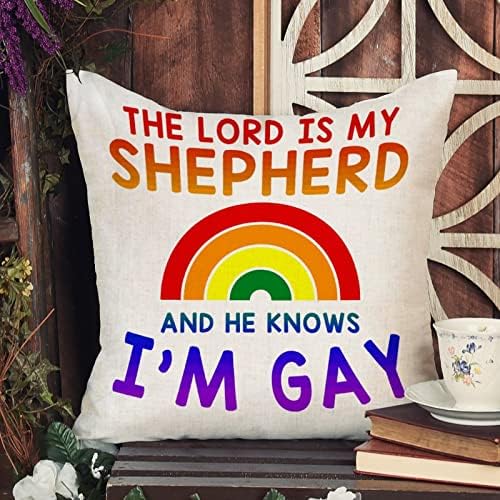 Пансексуальный Трансгендерный ЛГБТК-гей, Дъгата Наволочный Калъф, Господ е Мой Пастир, и Той знае, че съм гей, Калъфка за