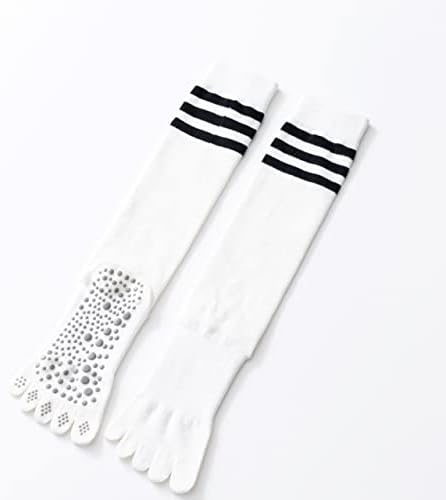 Чорапи за Йога и Пилатес с Дръжки за Жени, Нескользящие Цветни Меки Чорапи до Коляното по-Горе Телета за практикуване на Балет с