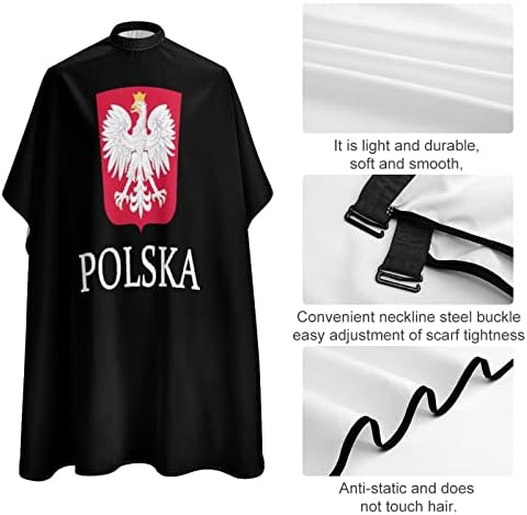 Патриотичен Полски Флаг на Полша Водоустойчив Наметало За Подстригване на Коса Фризьорски салон Наметало За Подстригване на Коса с