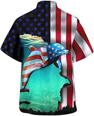 MIASHUI Фланелевая Риза за Мъже Пролет Лято Флаг на Деня на Независимостта Модни и Ежедневни Вечерни Плажната Свободна Къса