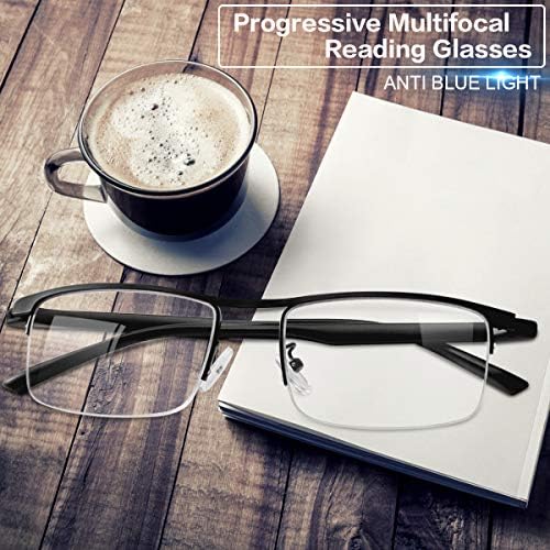 LJIMI Прогресивно Многофокусные Очила за четене със защита от синя светлина, Без Линии, Мультифокальные Компютърни Ридеры