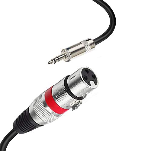 3.5 мм към XLR, аудио кабел за стереомикрофона FAOTUR 1/8TRS Male-XLR Female, за iPhone, iPad, компютър, видео камера и още
