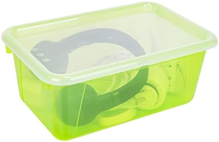 Storex Small Cubby Bins – Пластмасови контейнери за съхранение на багаж в клас с не защелкивающейся капак, 12,2 x 7,8 x 5,1