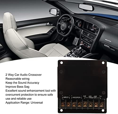 Aramox Авто Аудио Кросоувър, Аудио Кросоувър за 2 коли, Високоговорител с Делителем честота 120 W, Защита от претоварване работен ток, Универсален