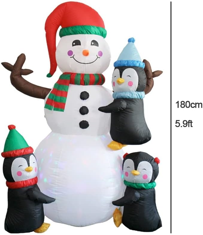 EESLL Надуваеми Коледна Украса Открит Коледен Надуваем Снежен човек Играчка За Декорация на Градината На Открито