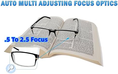 Очила за четене CLEVER BEAR One Power, Комплект от 3 теми, Четци точка с автоматично фокусиране, Кръгли Рамки за очила,