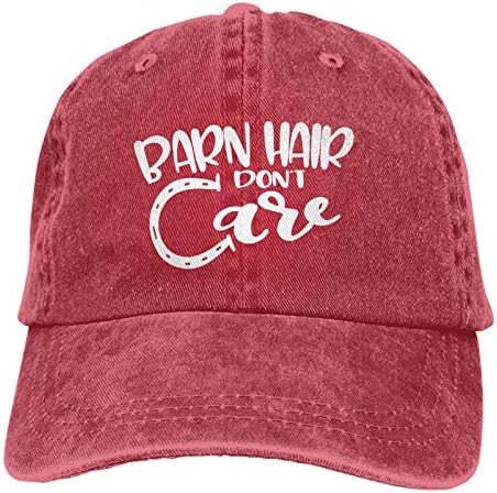 Бейзболна шапка KKMKSHHG Barn Hair Don ' t Care, Регулируем Реколта Памучен Деним Шапка, за Баща, за Жени и за Мъже