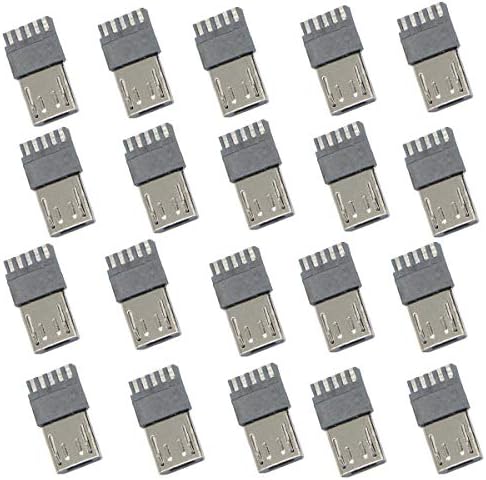 20PCS Конектор Micro USB Мъжки Порт 5-Пинов USB Конектори Направо Конектор Спойка Micro-USB Ремонт Подмяна на Адаптер