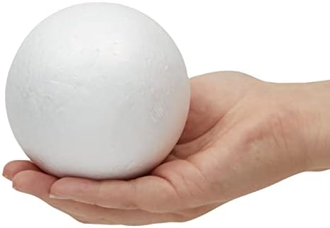 4-Цолови Бели Полистирен топки от Полистирол за занаяти, Изкуство, Училищни пособия, Декорации (12 опаковки)
