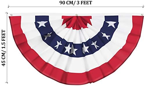Плиссированный Метод Флаг на САЩ, американския флаг с овесени ядки, Патриотичен флаг с Половинчатым Веерным Банер, с Холщовым Заглавие