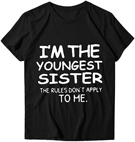uikmnh Тениска За момичета, Лятна Ежедневни тениска с кръгло деколте и надпис Proverb, Мека Модерна Риза с Къс Ръкав