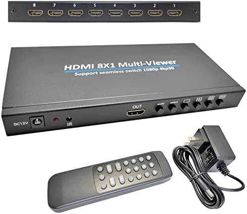 Безпроблемно премина YOTOCAP HDMI 8x1 Quad с няколко режима на гледане на 1080p, 4K при 30 Hz 6 Режими на преглед с Няколко