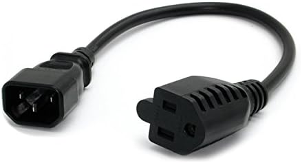 StarTech.com удължителен кабел за захранване с дължина 1 метър (0,3 м), от IEC C14 до NEMA 5-15R, 10A 125 В, 18AWG, 10 бр., Удължител