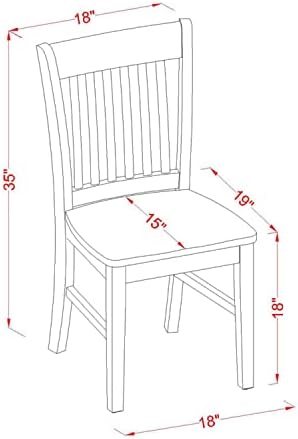 Столове за трапезария East West Furniture NFC-BLK-W с дървена седалка