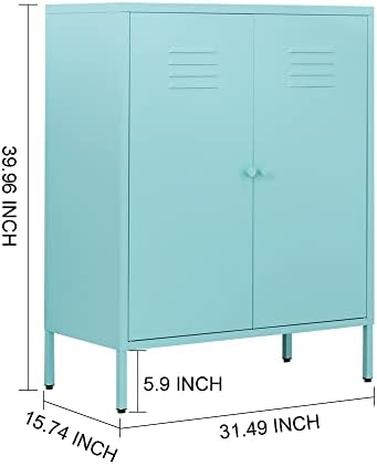 Шкаф за съхранение на WISUNO с метален акцент за спалнята, хола, Дом, хотел, офис, Гараж, 3-Различен, 2 Подвижни рафтове (2 Метални