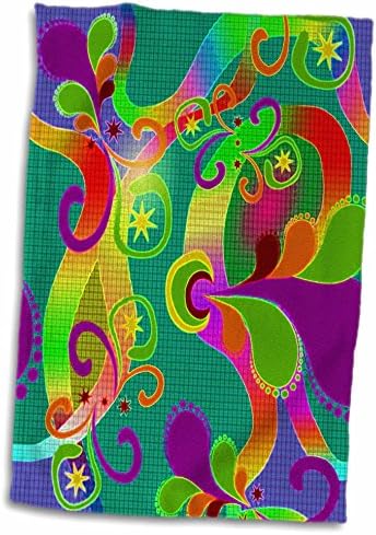 Кърпи 3dRose Florene Modern с Абстрактен Дизайн и Цветен печат (twl-41721-1)