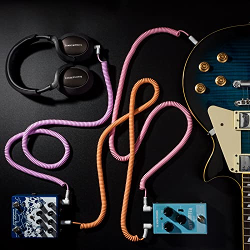 Специален аудио кабел за китара MyVolts Candycord, Директно от Големия Моно конектори до Голям Ъглов Моно конектори, Огънати от 100