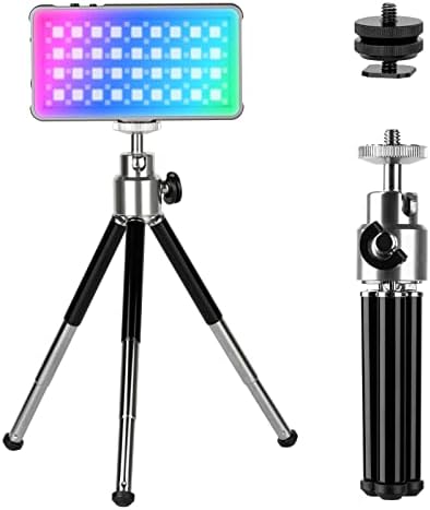 simorr P96L RGB Video Light Преносима Светодиодна лента за фотоапарат с Мини статив/адаптер за студено башмака, Осветление за фотография за