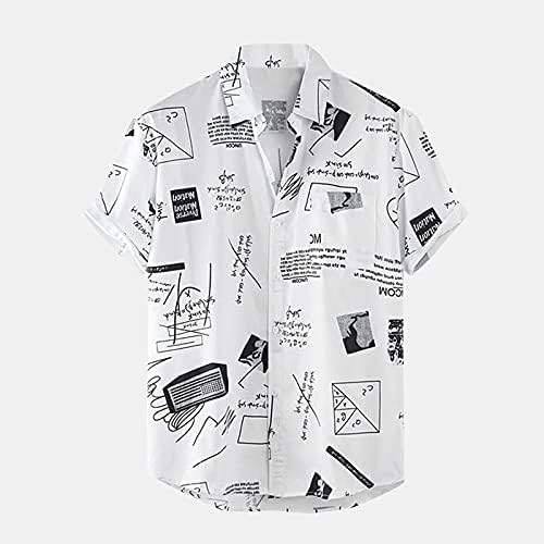 BEUU Мъжки Ежедневни Риза С Гавайским принтом, Плажни Тениски С Ревери, Тениски, Блузи, Мъжки Ризи с Копчета и Къс ръкав, Летни