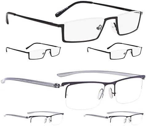 LUR 6 опаковки очила за четене в полукръгла рамка (общо 6 двойки ридеров + 2,00)