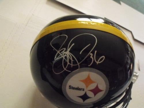 Луксозна пълен размер копие шлем Питсбърг Стийлърс с автограф на Джером Беттиса - Каски NFL с автограф