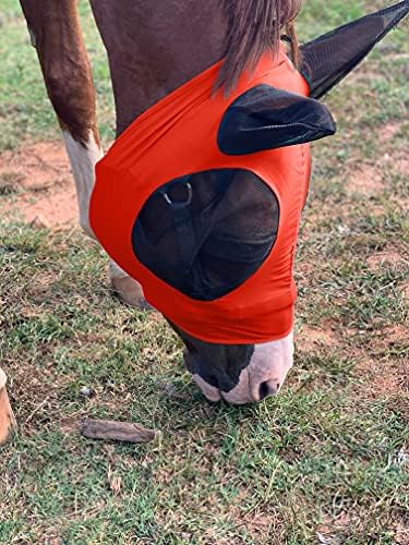 Лайкровая маска за езда с уши Comfort Fit Mesh Trail Pasture Защита от слънцето и ултравиолетовите (Кон, orange)