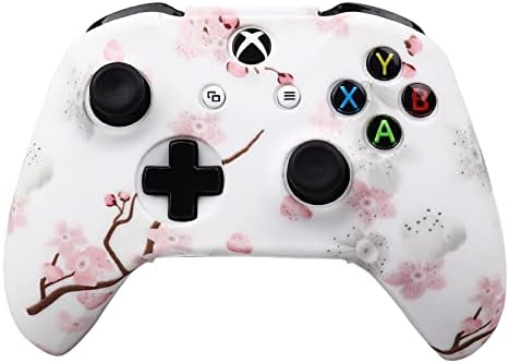 Кожата RALAN Cherry Blossoms контролера на Xbox One, силиконови защитно фолио за контролер Сакура, която е съвместима с контролер