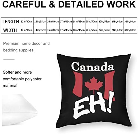 Канадски Флаг Eh Хвърли Калъфки за възглавници на Цип Квадратна Калъфка за Възглавница Протектор за Легла и Разтегателен Хол