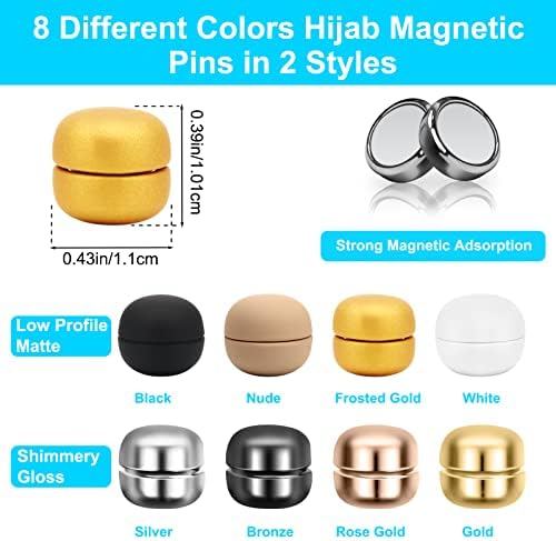 8 бр. Магнитни игли за хиджаба, Универсални Трайни Игли за хиджаба Catcan за дамски дрехи, Магнити за Шалове, Цветни магнитни