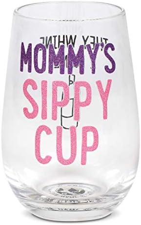 Enesco Нашето име - на Чаша за вино Mud Mommy's Sippy Cup Без крака, 16 Унции, Прозрачен