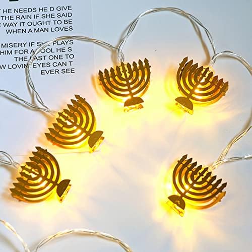 Guolarizi 10 LED Ханукальный Струнен Лампа за парти, Свещник, Led Лампа на Батерии, Декорации за Дома в Тъмното, Банер