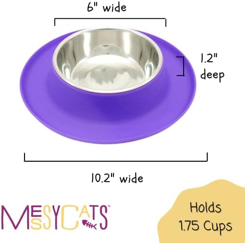 За еднократна употреба Силиконова ясла за Мръсни Котки с чаша във формата на чинии от неръждаема стомана | устойчива на плъзгане Купа за котешки