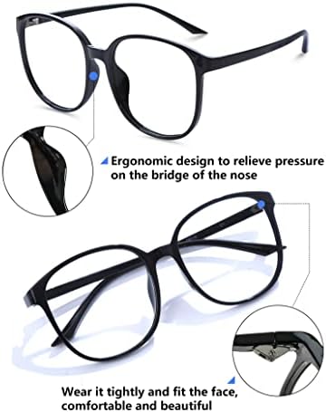 ILLAOI Blue Light Blocking Glasses Oversize - Очила за телефони | телевизори за Жени и мъже, За защита от пренапрежение на очите