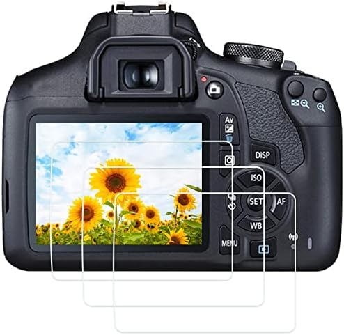 PCTC 1500D Защитно фолио за екрана, съвместима за Canon EOS Rebel T7 T6 T5 1300D 1200D 1500D Защитен слой от закалено стъкло EOS 2000D