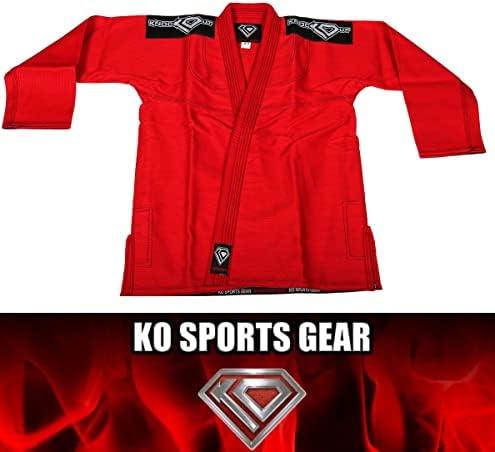 Спортно оборудване KO – Детски Комплект червена форма за джу-джицу, Кимоно и Панталон, предварително Намалени