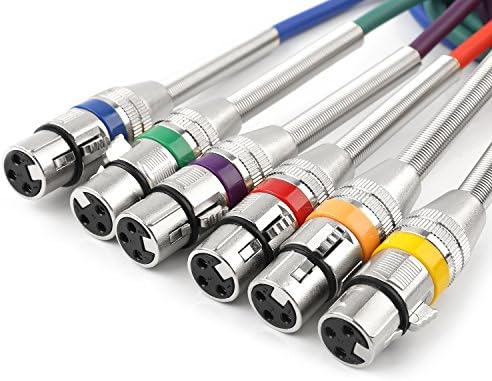 Disino 6 Опаковки с Многоцветни кабели XLR, 3-Пинов Балансиран Микрофон кабел XLR между мъжете и жените, Микрофонные Кабели